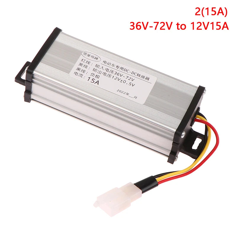 Electric Vehicle DC Converter 36/48/60/72V to 12V 10A 15A 20A 180W Power Transformer for EVs
