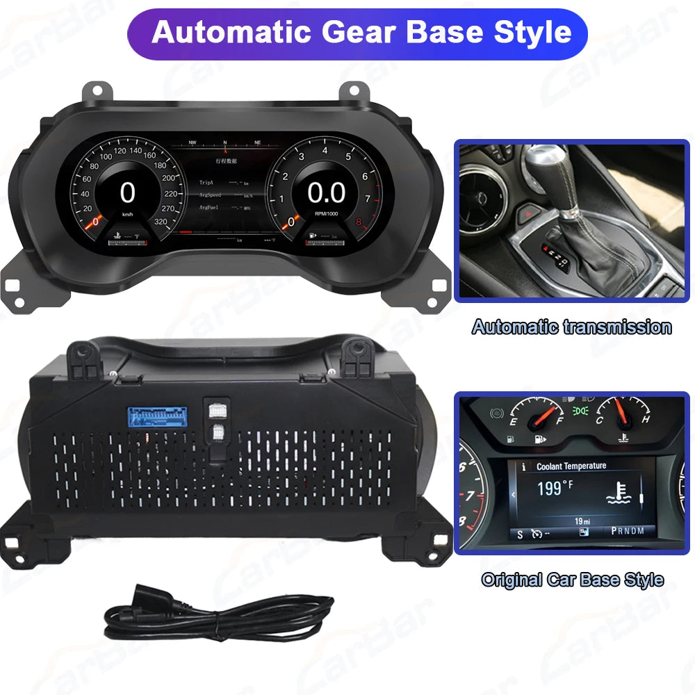 12.3" LCD Dashboard Screen For Chevrolet Camaro 2015-2023 6th Generation Car Digital Instrument Cluster