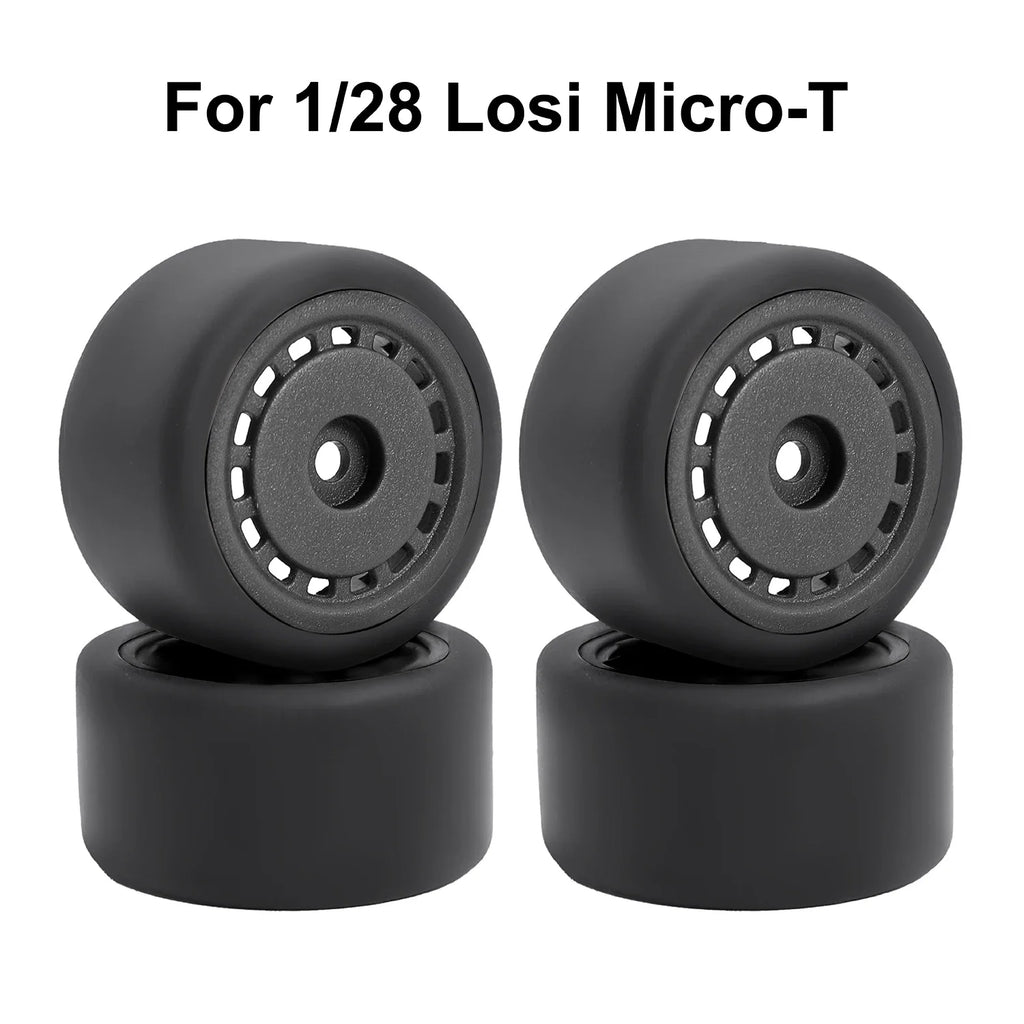 For 1/24 LOSI Micro-B On-Road Drift Racing Wheel Rims Hub with Tires Pre-mounted Pin For 1/28 Losi Micro-T WLtoys 244016