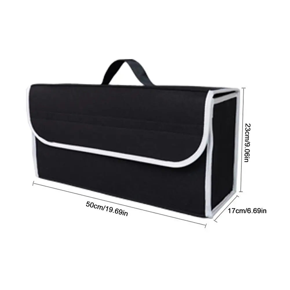 Car Trunk Organizer With Handle Foldable Car Charger Storage Box Space Saving Car Trunk Organizer Durable Fabric Felt StorageBox