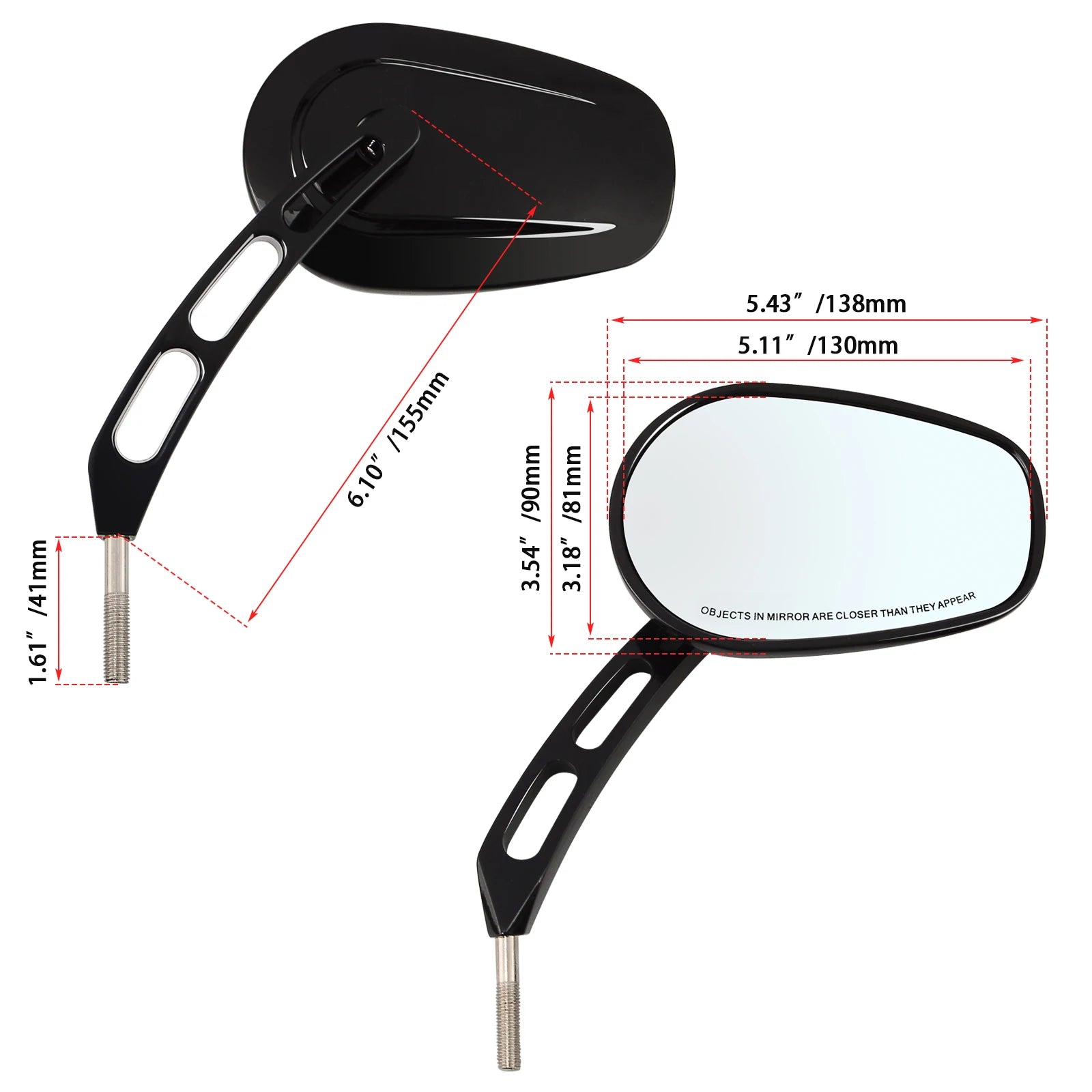 Rear View Side Mirror Accessories Fits For Harley Touring Road King XL 883 Sportster Fatboy Dyna FXDF FLSTF Softail Motorcycles