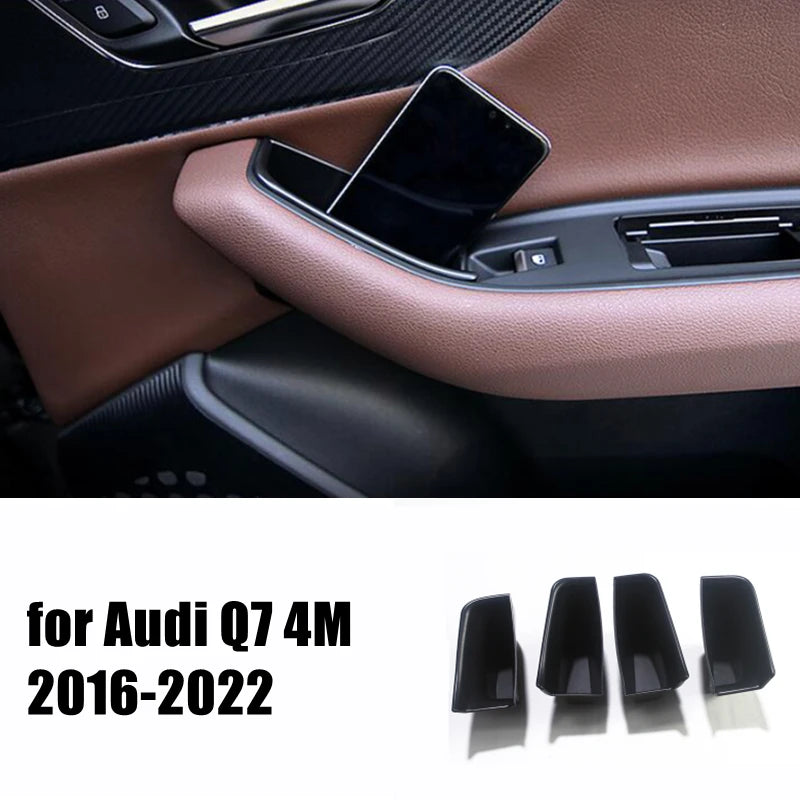 LHD! Car Accessories for Audi Q7 4M 2016 2017 2018 2019 2020 2021 Plastic Interior Front Rear Door Storage Box Holder Organizers