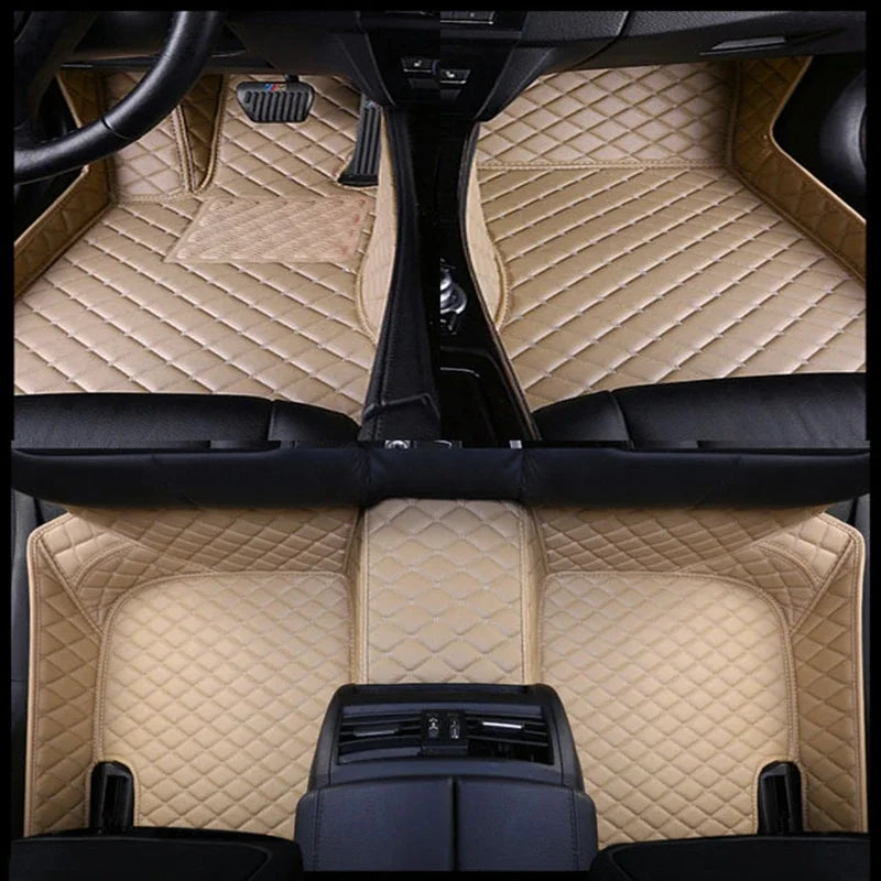 Car Floor Mats Flash Mat Leather Custom Foot Pads Automobile Carpet Cover For Mitsubishi Outlander 2003- 2016 2017 2018