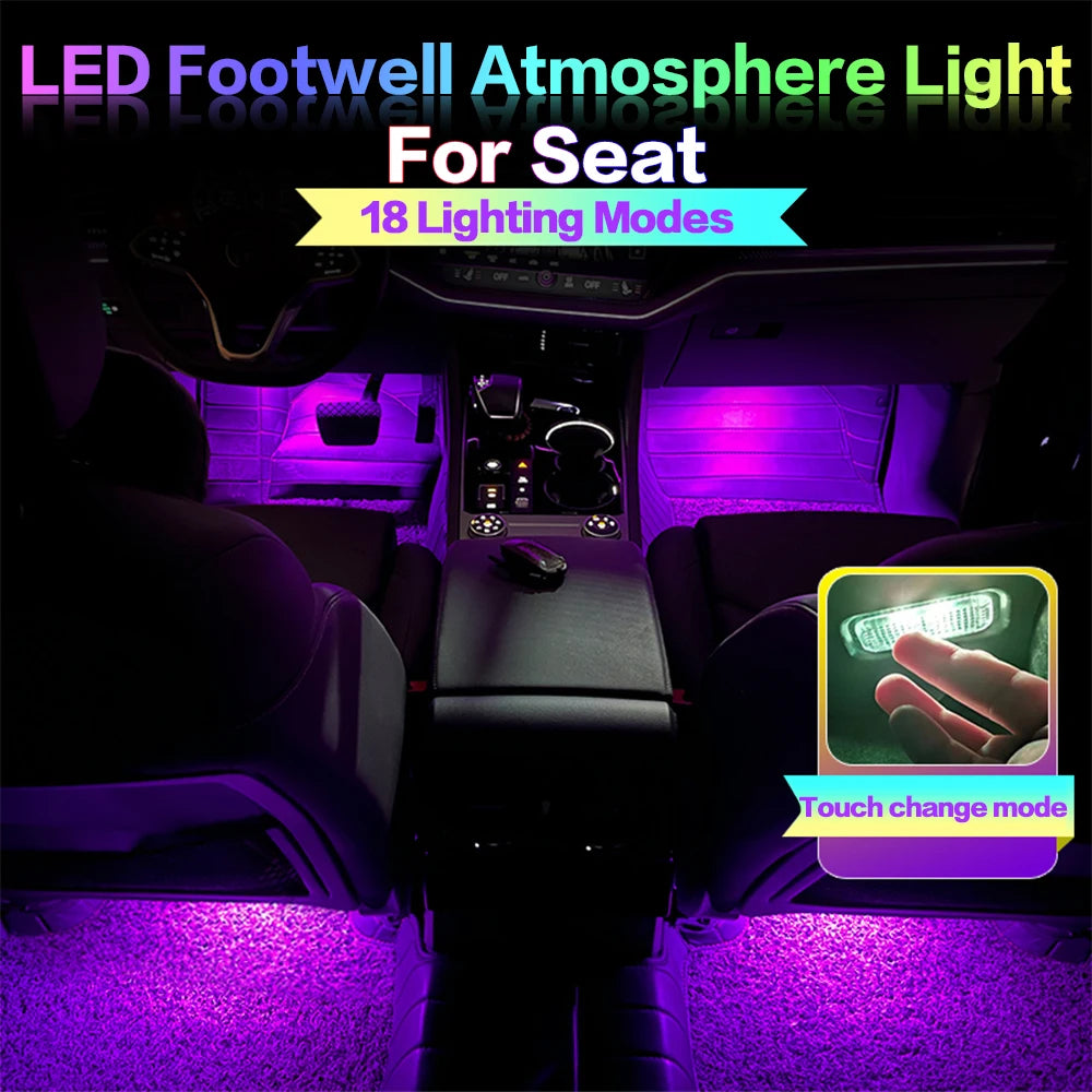 LED Car Interior Decoration Footwell Light Bulbs Atmosphere Lamp Accessories For SEAT Leon 5F MK3 Ibiza ST Ateca Toledo Alhambra