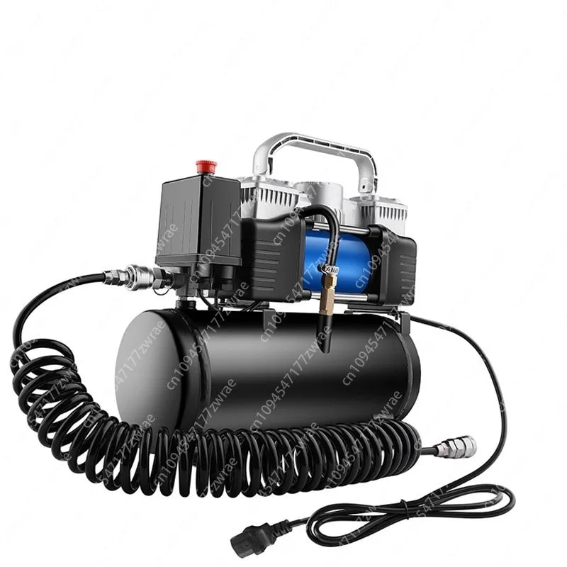 Double Cylinder High Power Electric Vehicle Air Pump 48-72V General Electric Vehicle 60 Volt Vacuum Tire Repair with Gas Tank