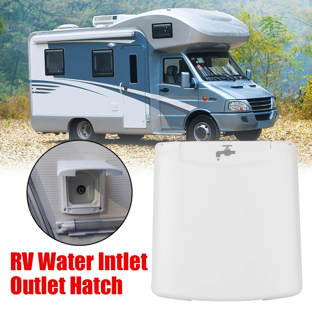 Caravan Accessories Water Inlet Outlet Hatch Filter Lockable Cover With 20mm Adapter Nozzles For Boat Marine RV Camper Car Van