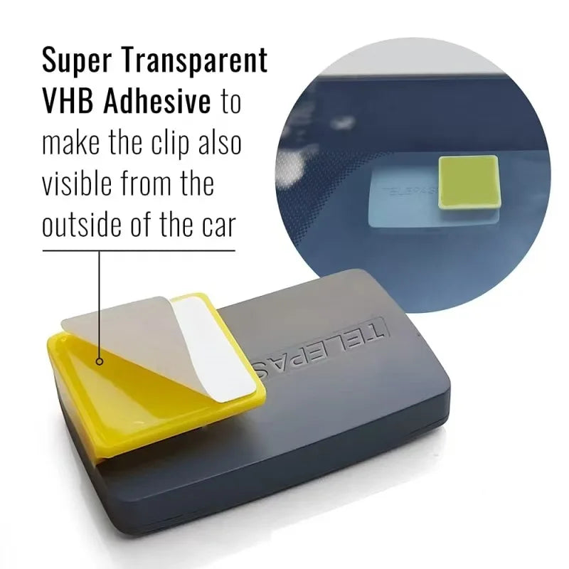 Car Electronic Toll Pass Support Adhesive Windshield Pass Clip Holder Vehicle ETC Accessories for Secure Toll Pass Placement