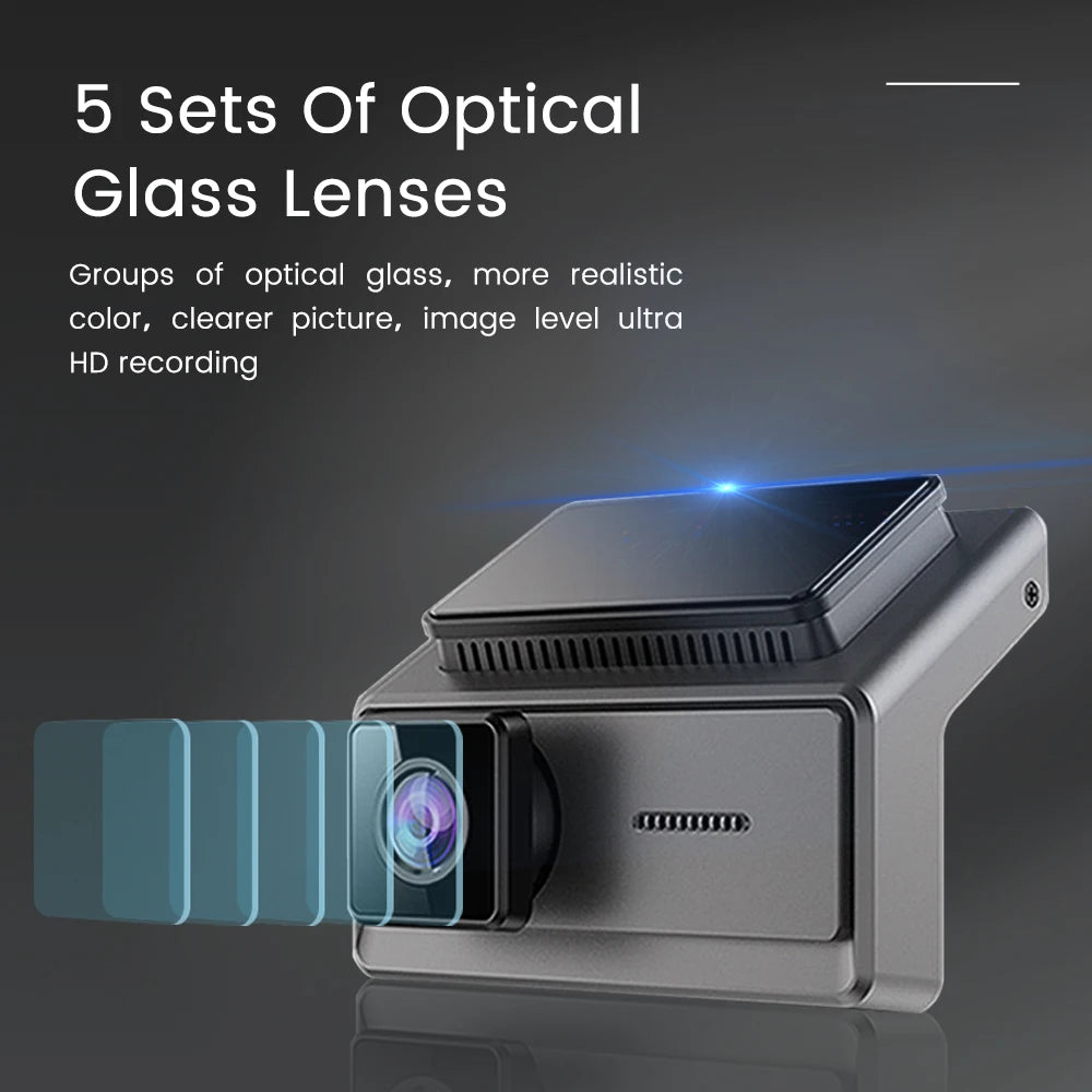 3 Camera Lens Car DVR 2K HD Dash Cam 24 H parking monitoring WiFi mobile interconnection automatic loop recording Night Visionn