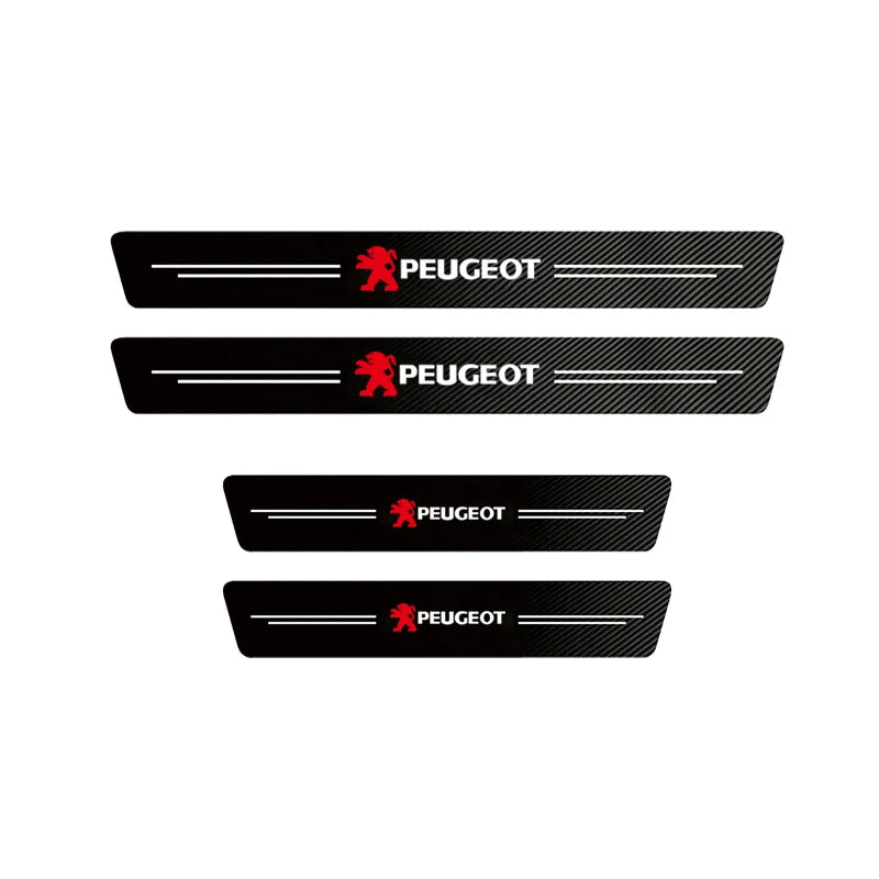 Car Accessories Car Door Sill Protector Welcome Pedal Decoration Leather Stickers For Peugeot 206 208 207 3008 308 2008 107