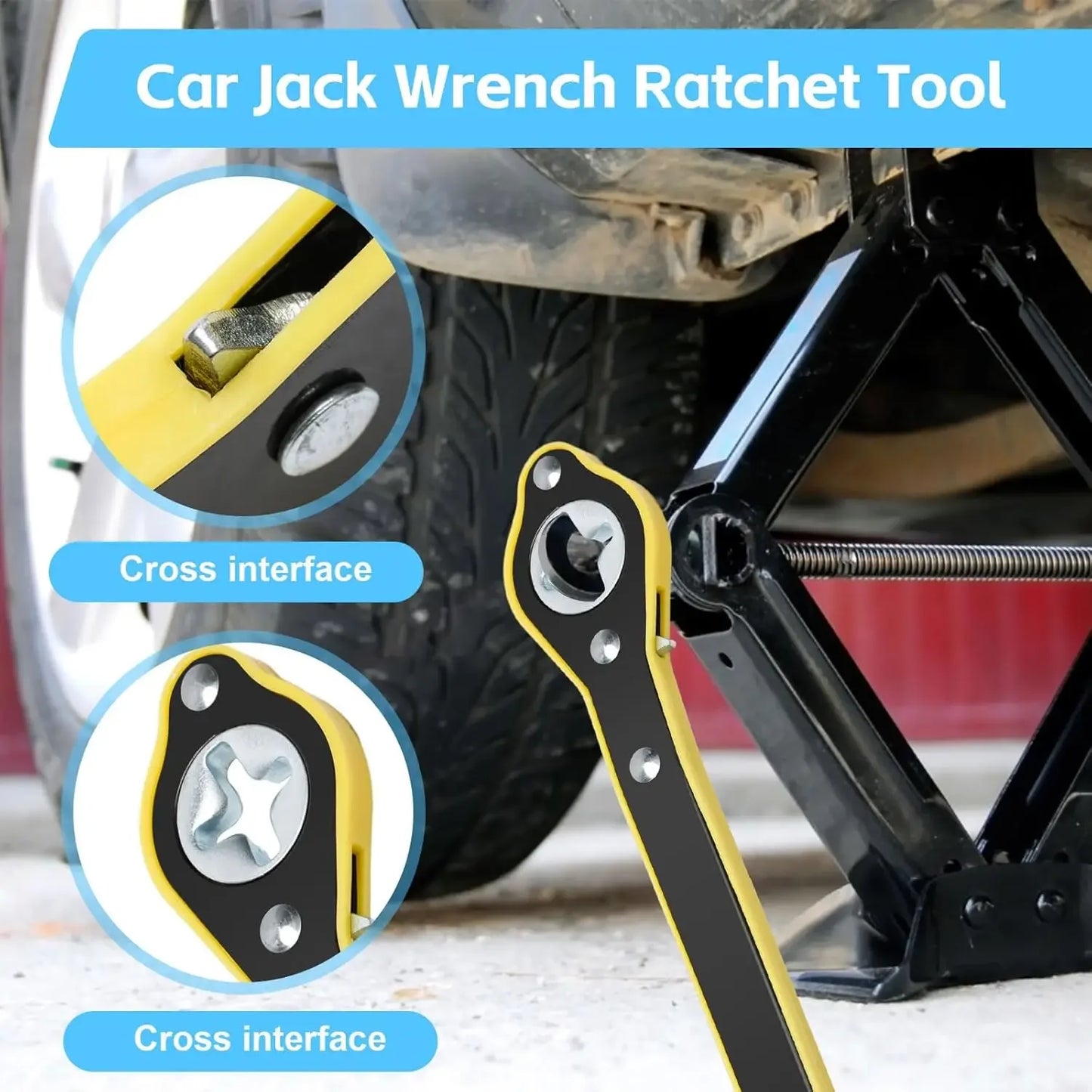 Car Mounted Small Car Universal Crank Handle Accessories with CAR Tools Car Jack Handle Lever Labor-saving Wrench Tool