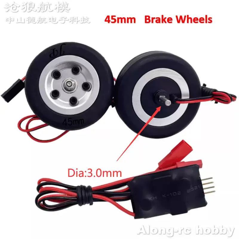 Aeromodelling Brake Wheel Electric Brake Wheel RC Plane 50-70mm with ABS Smart 3 Modes Remote Control Airplane Toys for Children