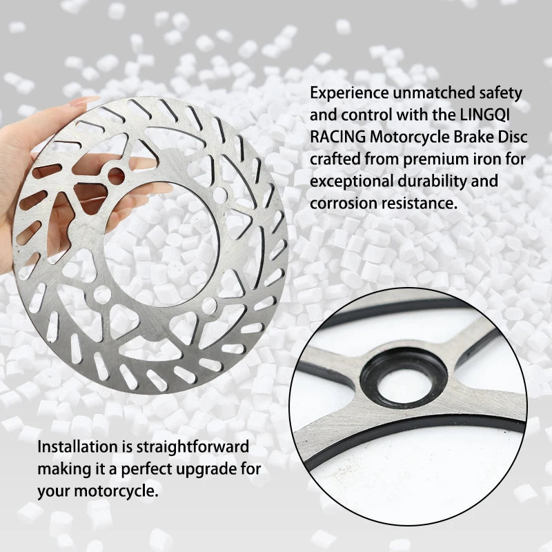 LINGQI RACING Motorcycle 185mm 195mm 230mm Steel Front Rear Wheel Disc Brake Disk Rotor Plate For Dirt Pit Bike Off Road CRF