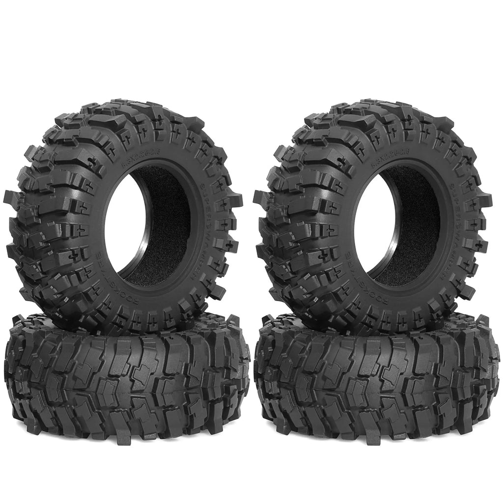 2.6in Crawler Tires 132x58mm Rubber Tyres Gift Foam for 1/7 1/8 1/10 RC Car Ralaro Ryft Yikong Axial TRAXXAS SCX10 Yeti Capra