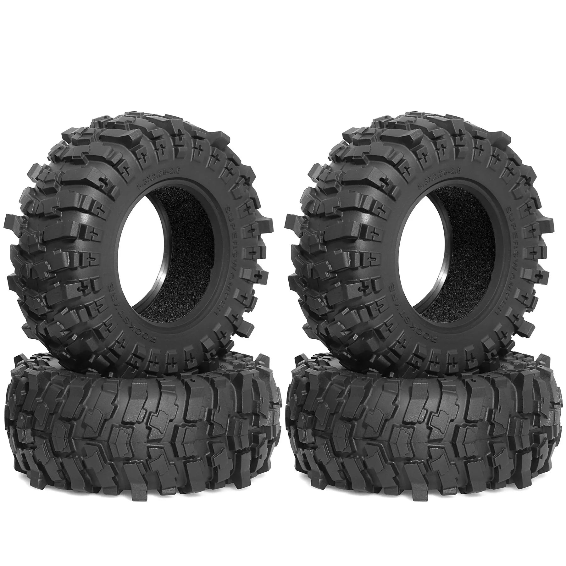 2.6in Crawler Tires 132x58mm Rubber Tyres Gift Foam for 1/7 1/8 1/10 RC Car Ralaro Ryft Yikong Axial TRAXXAS SCX10 Yeti Capra