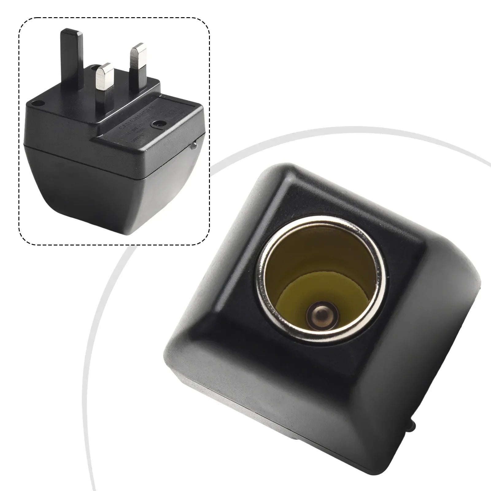 Car Charger  Socket 240V Mains Plug To 12V Car Charger Adapter Plug Home 4.5 X 4.5 X 5cm Auto Accessories Tools