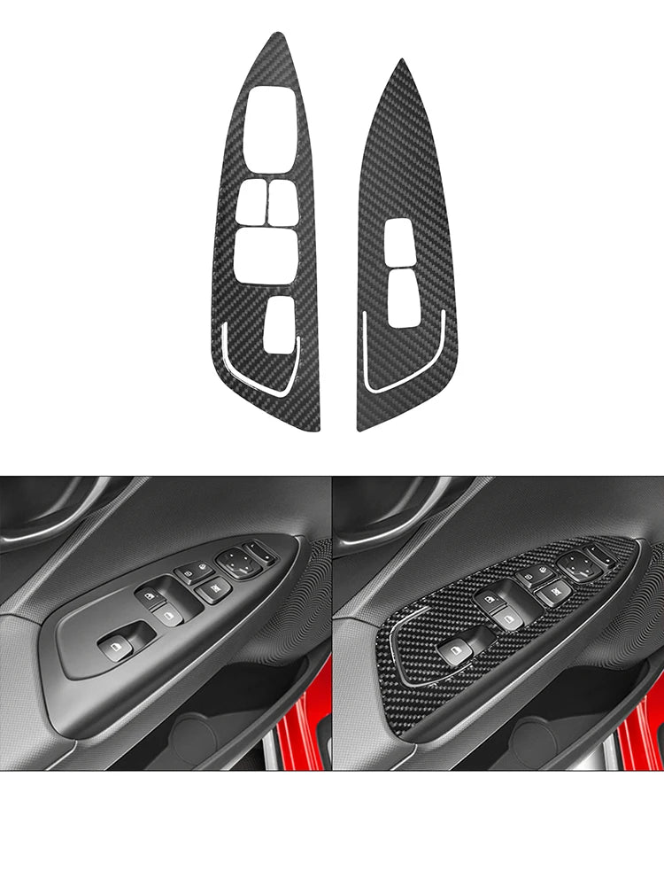 Car Carbon Fiber Interior Mouldings Decorative Stickers For Hyundai Veloster 2019 2020 2021 2022 Cover Trim Accessories