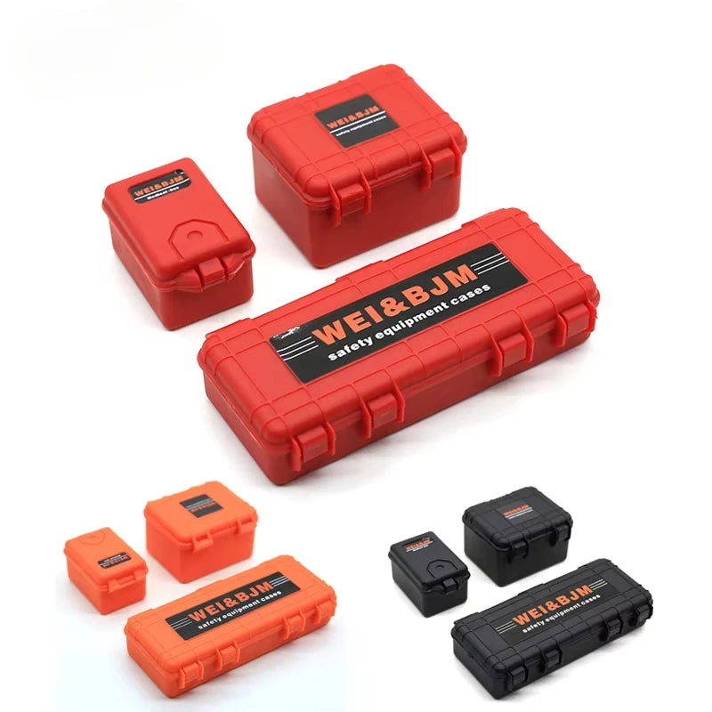 Caja de almacenamiento rígida para equipaje de simulación de equipo de seguridad, piezas de coche RC 1/10, juego de accesorios decorativos para camión sobre orugas