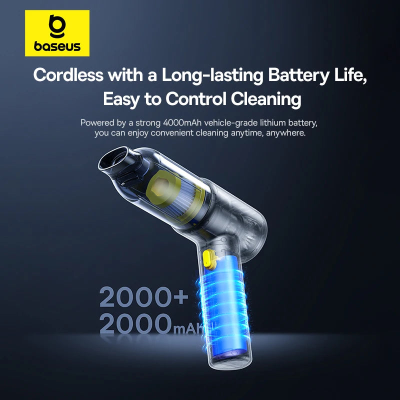 Baseus Car Vacuum Cleaner Air Blower Pumping inflate Powerful Portable Car Cleaning Appliance T-shape Cordless Vehicle Cleaner