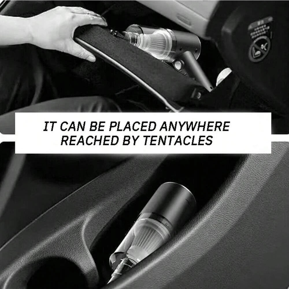 Wireless Charging Car Vacuum Cleaner, 2-in-1 Suction & Blowing Handheld Vacuum, Mini High Power For Car Interior & Home Use