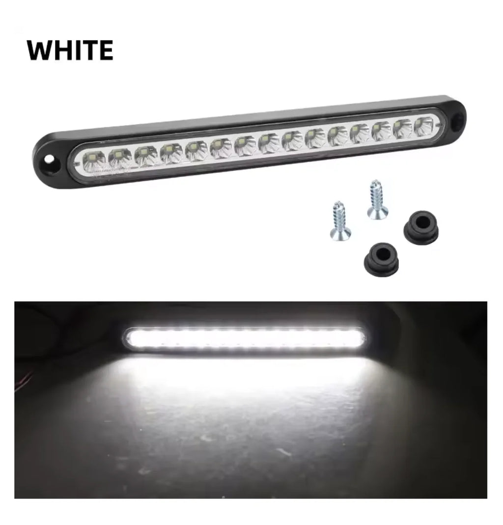 Car Light Bar 15-LED, Multi-Function Brake/Signal/Side Marker/Turn Warning Rear Light for Truck SUV RV 12V/24V
