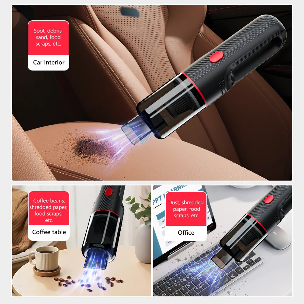 Carsun Cordless Handheld Vacuum – Quiet Strong Suction, Portable 2-in-1 Helper for Car & Home Cleaning