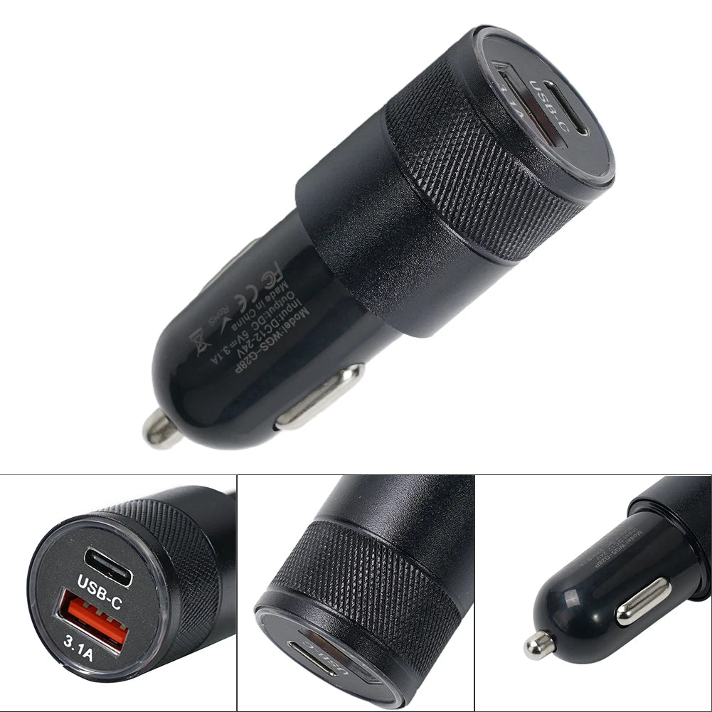 1pcs 65W USB Car Charger  Quick Charge 3.0 Type C  Fast   Charging Phone Adapter  Quick Chargers Automobile Parts