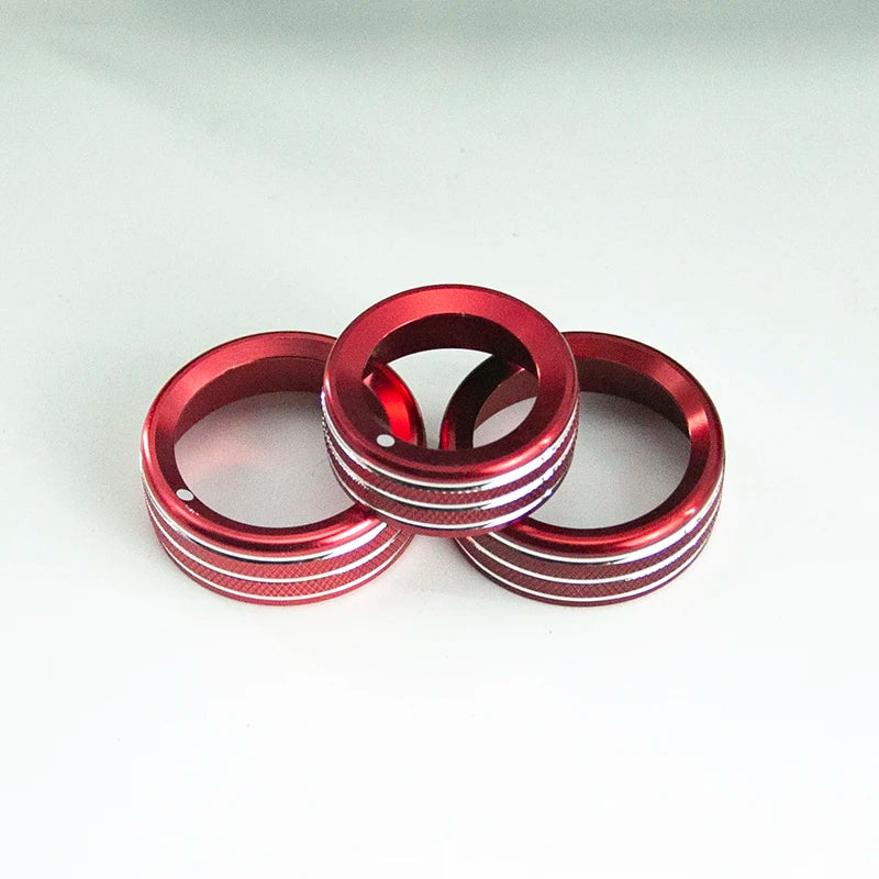 Car Dashboard A/C Control Knobs Decoration Ring Metal Trim Cover For Alfa Romeo MITO 2012-2018 Interior Accessories