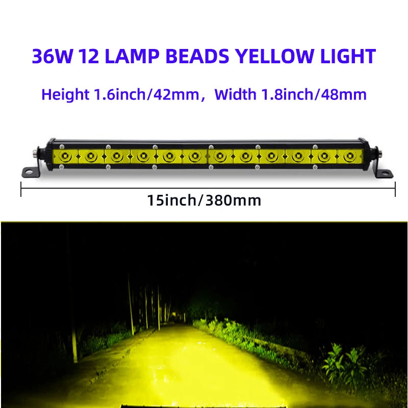 Car LED Work Light Bar 8.8'' 15'' inch Spotlight Flood 6/12 LED Work Light Bar for ATV Off Road Jeep SUV Car Running Lights
