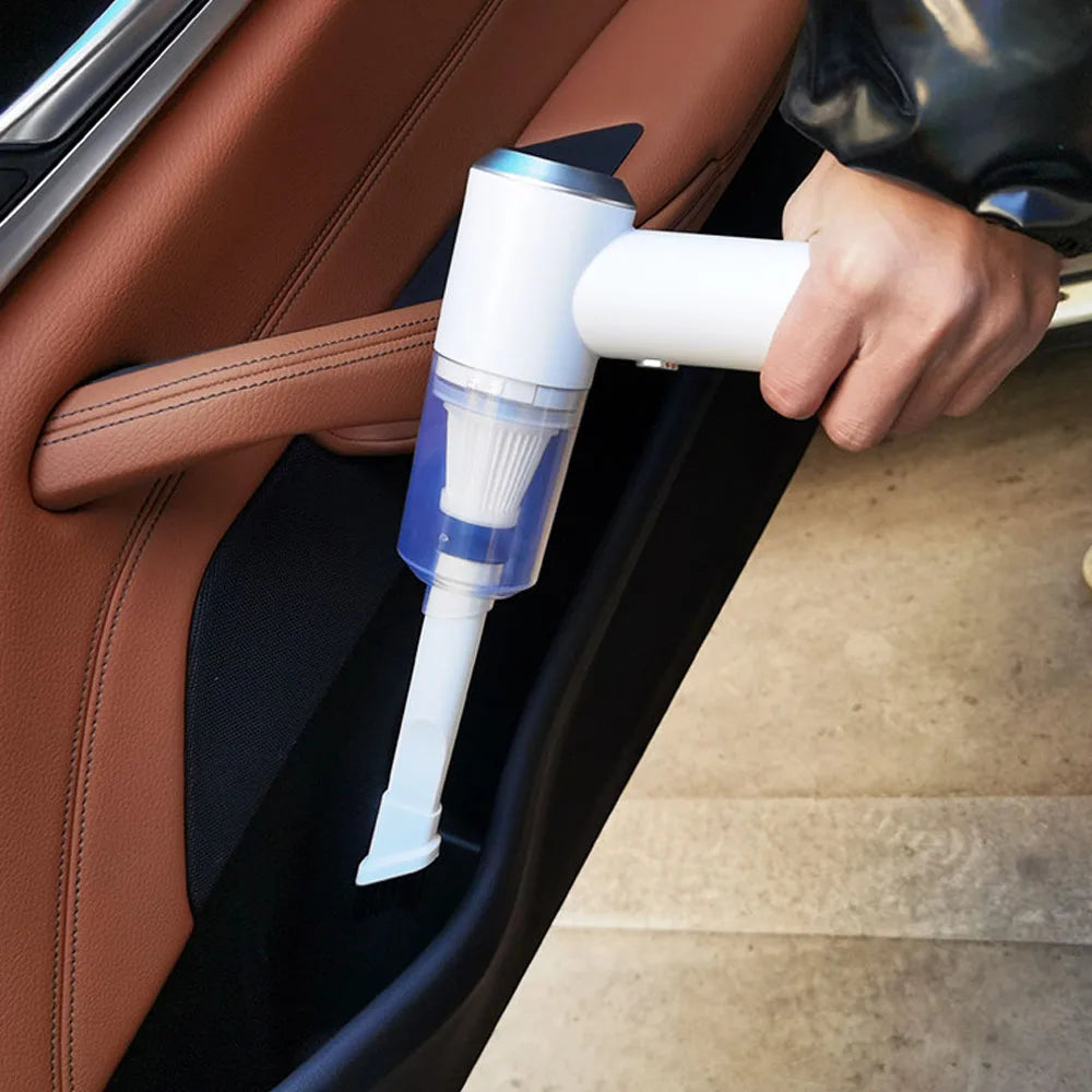 Handheld Car Vacuum 6000Pa 3In1 Cordless Vacuum LED Light 120W High Power Air Duster Black Portable Auto Home Office Pet