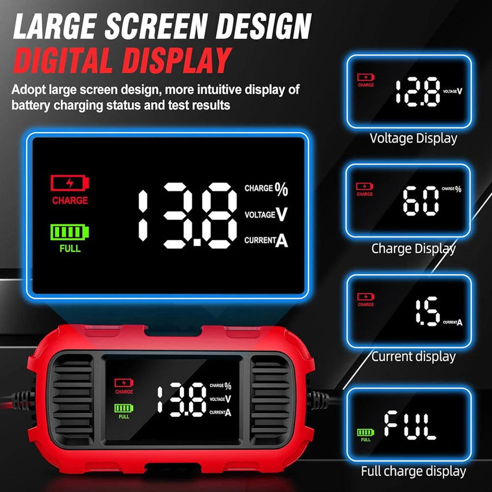 12V 2A Car Battery Charger Car Motorcycle Lead Acid Battery Charger Fully Automatic Battery Charger for Car Truck Battery