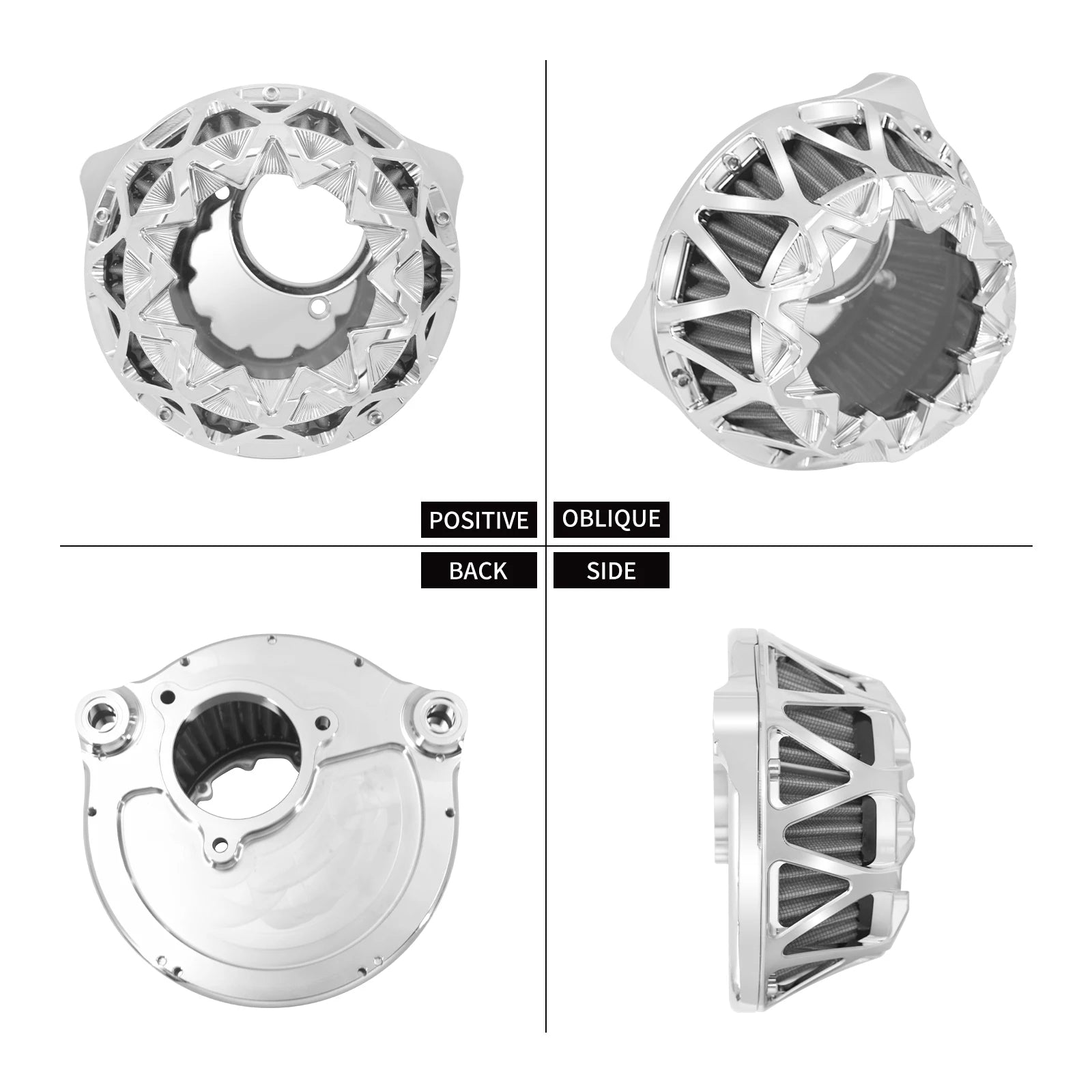 Motorcycle Air Cleaner Intake Filter Chrome For Harley Touring Electra Road Glide Dyna FXDLS Softail FLSTNSE Sportster XL48 883
