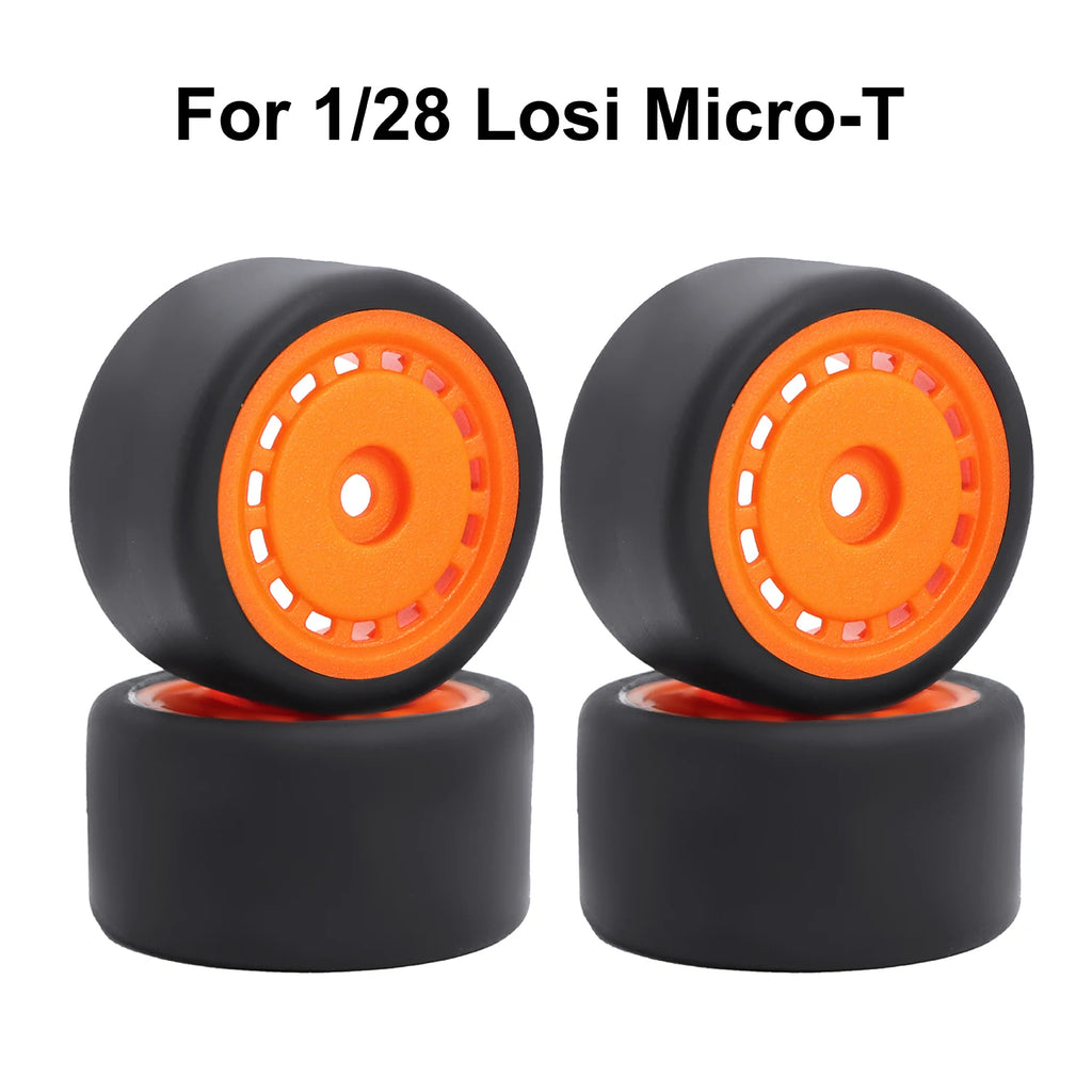 For 1/24 LOSI Micro-B On-Road Drift Racing Wheel Rims Hub with Tires Pre-mounted Pin For 1/28 Losi Micro-T WLtoys 244016