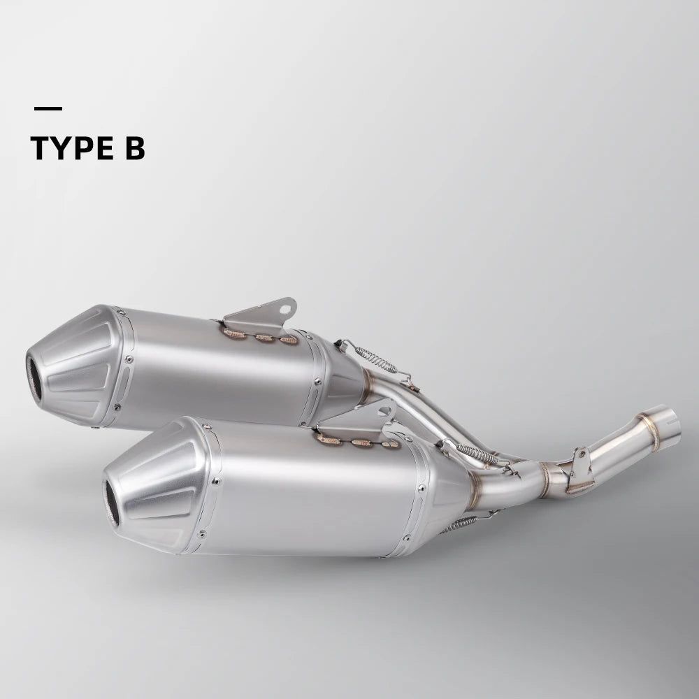 Tubo de escape para motocicleta, silenciador de doble orificio de acero inoxidable para CRF 450R CRF 450RX 2015-2020