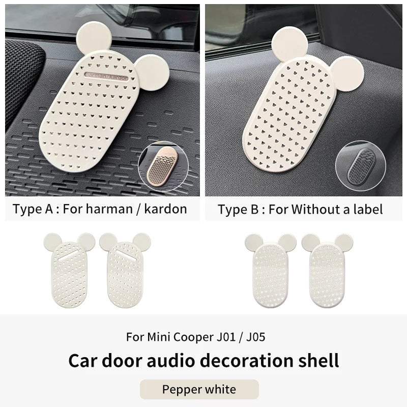Car Door Audio Decoration Shell For Mini Cooper E/SE J01 EV Aceman J05 2024 2025 ABS Door Speaker Cover Car Interior Accessories
