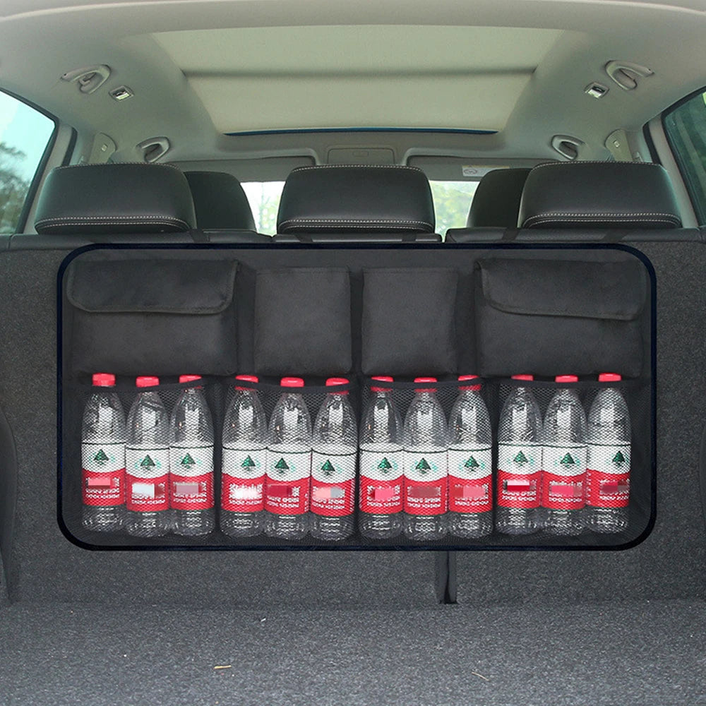 Auto Storage Organizer Car Trunk Bag Universal Large Capacity Backseat Storage Bag Trunk Cargo Mesh Holder Pocket car organizer