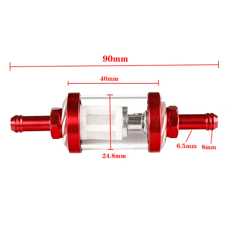Motorcycle ATV Universal Fuel Filter, Washable Filter for Gasoline Fuel Lines, Compatible with 50CC-500CC Motorcycles and ATVs
