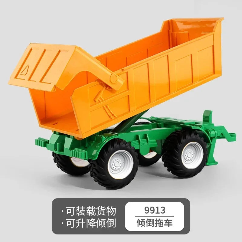 Camión tractor con remolque RC 1/24, vehículo agrícola eléctrico de ingeniería de 2,4 G, cosechadora, equipo agrícola, juguetes para niños, regalos.