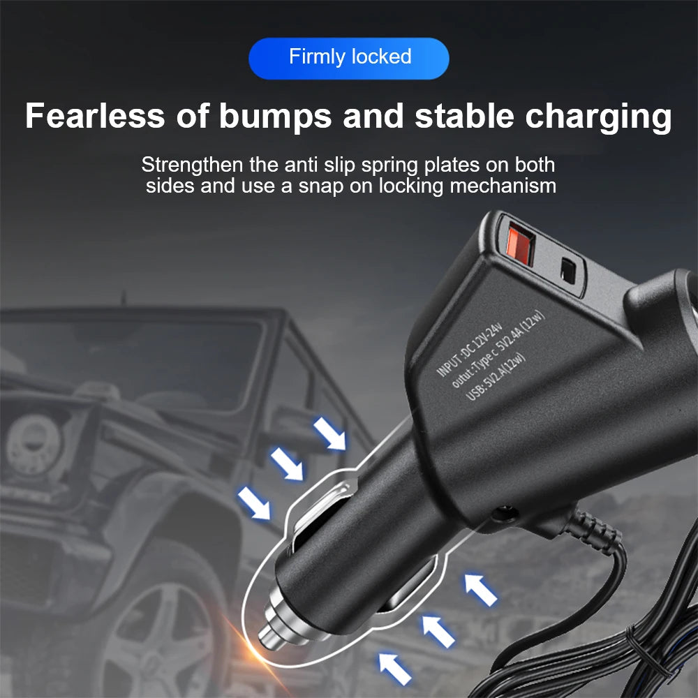 Car Digital Display Vehicle Charger USB Fast Charging Universal Auto Charger Adapter QC3.0+PD TypeC Multifunctional Quick Charge