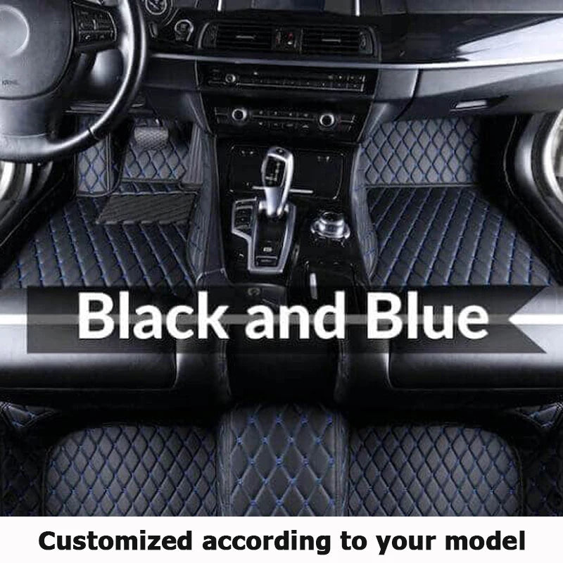Car Floor Mats For Audi A6 C6 4F 2004~2011 Carpet Luxury Leather Mat Full Set Durable Rug Auto Interior Parts Car Accessories