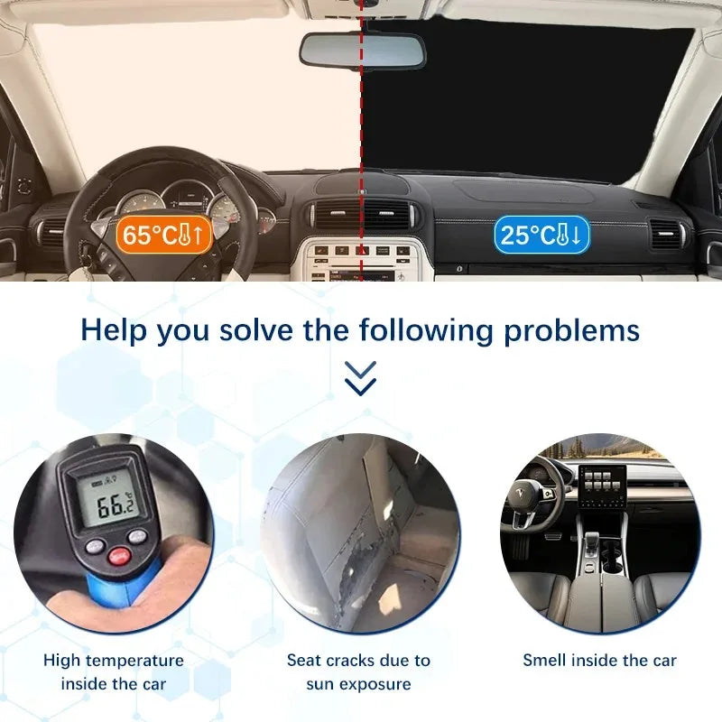 Folding Car Window Sunshade Cover Sun Shade Windshield Visor Protector Windscreen For Volkswagen Golf 7 MK7 VII GTI 2013-2018