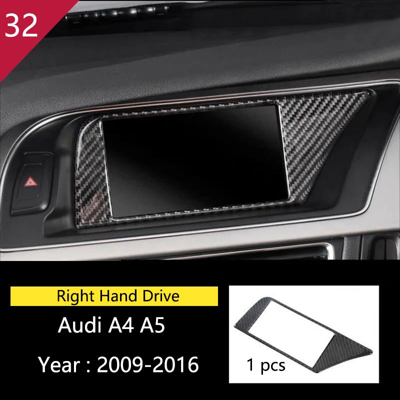 For Audi A4 S4 RS4 B8 8K A5 S5 RS5 8T 8F Carbon Fiber Interior Auto Gear Shift Panel Cover Frame Trim Sticker Car Accessories