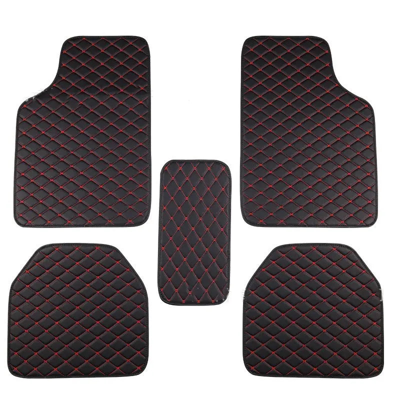 Car Floor Mats 5Pcs Universal Quality PU Leather Waterproof Auto Foot Pad Protector Automobile Interior Car Interior Accessories