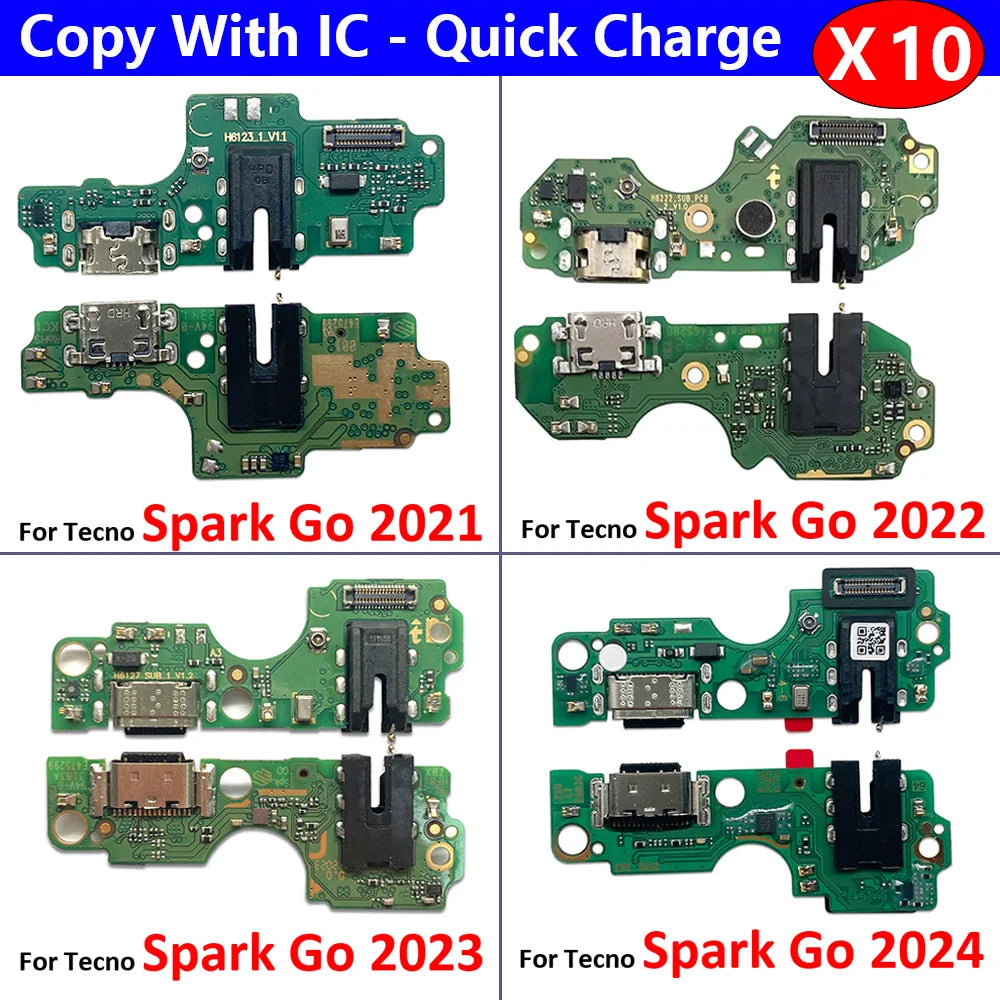 10 piezas, puerto de carga USB, base de carga, conector de cargador, cable flexible para Tecno Spark Go 2020, 2021, 2022, 2023 y 2024