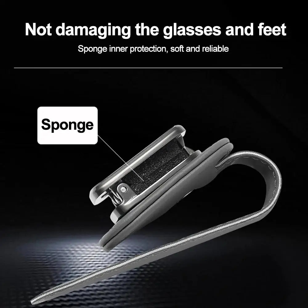 Car Glasses Storage Clip, Ultra-Fine Fiber Leather Sunshade Mirror, Sunglasses Frame, Car Interior Accessories, Car Glasses Fram