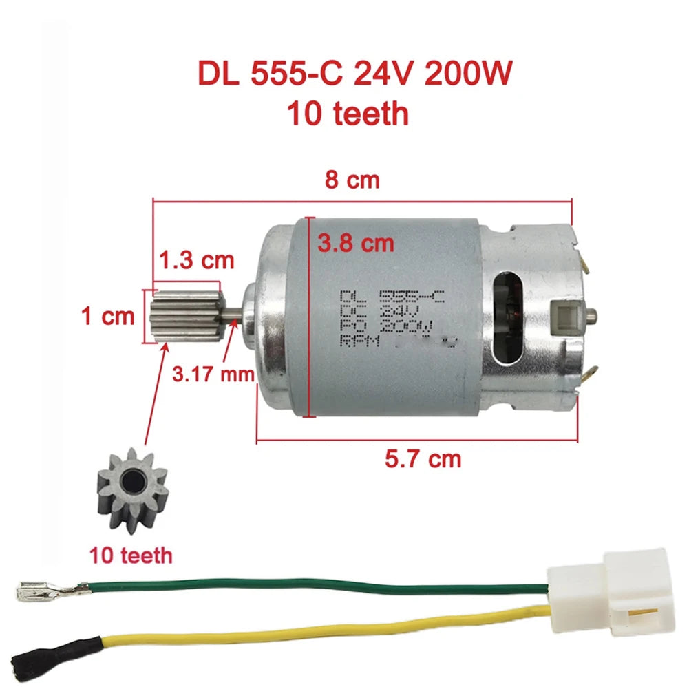 Motors For Kids Electric Car 550 RS390 RS380 12V 6V DL555 24V 10 Teeth 1 Cm Children's Toy Electric Vehicle Motor Replacement