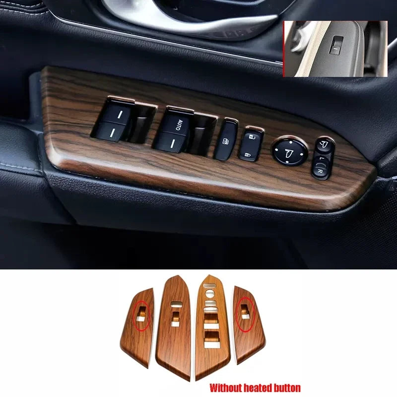 For Honda CRV CR-V 2017 2018 2019 2020 2021 2022 Peach Wood Interior Accessories Decoration Cover window switch gear panle cover