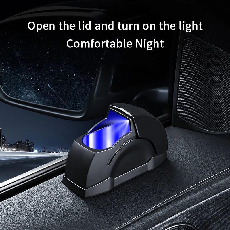 Auto Truck Accessory, Portable Garbage Can & Smokeless Ashtray with Lid, Stainless Steel Liner, Door Mounted