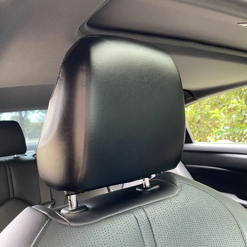 Waterproof PU Leather Car Headrest Cover Universal Elastic Auto Pillowcase Front Seat Headrests Dust Cover Car Truck Accessories