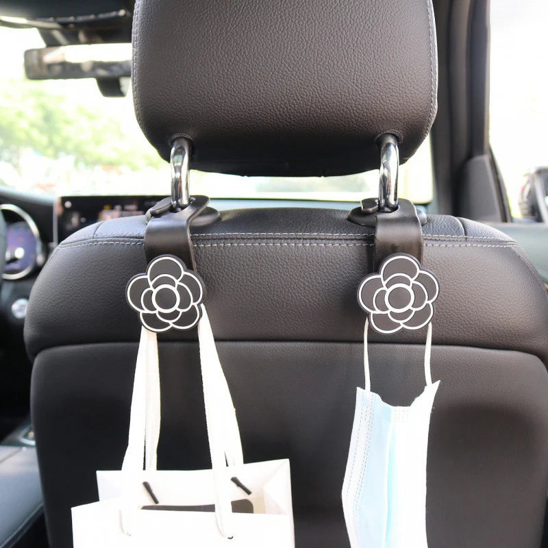 Car Seat Hook Camellia Hanger Organizer Hooks Handbag Masks Universal Car Accessories Data Cables Storage