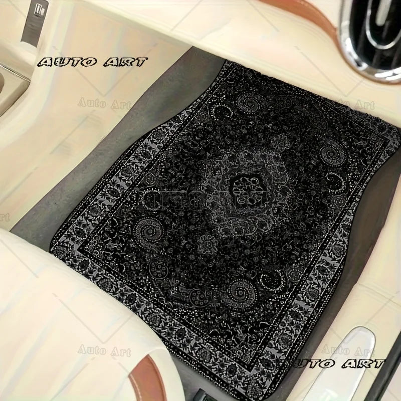 4pcs Moroccan Universal Vintage Car Floor Mats Front And Rear Seat Protection for All Vehicles Four Seasons Universal Car Carpet